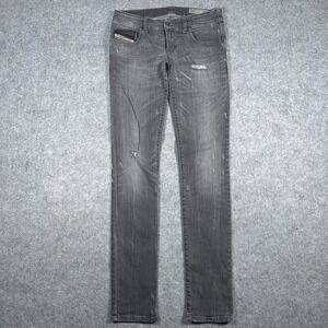 Diesel Industries Gray Jeans Womens Size 28x32 Grupee Distressed Low Rise